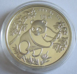 China 10 Yuan 1992 Panda Shenyang Mint (Small Date) 1 Oz Silver - Picture 1 of 2