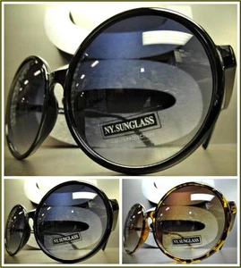 OVERSIZE EXAGGERATED VINTAGE RETRO Style SUN GLASSES Huge XL Round Fashion Frame - Picture 1 of 14