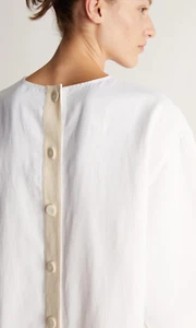 Lee Mathews white ‘Cohen’ tunic top - Sz 2 New (has tags - tiny fabric flaw) - Picture 1 of 6