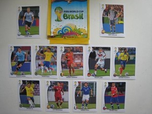 Panini 2014 Fifa Brazil World Cup RARE 11 All Star stickers set Messi Neymar ++ 