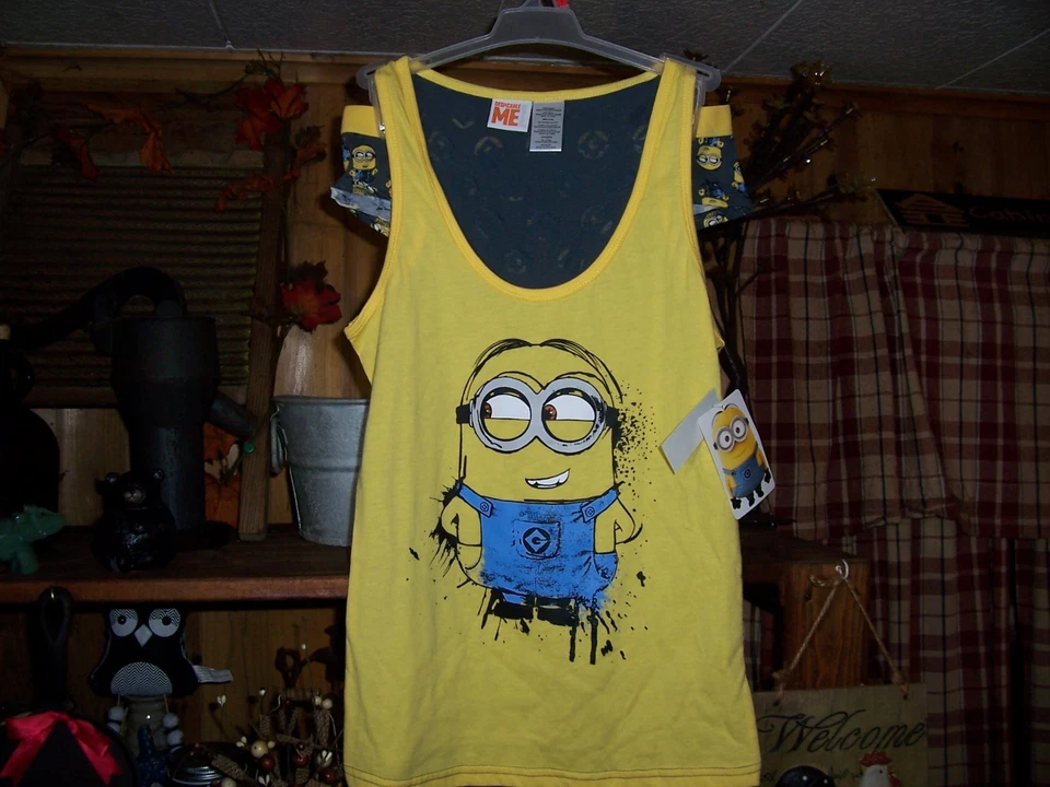 CAMISA DE NOITE MINIONS MENINAS COM CALCINHA COMBINANDO TAMANHO PEQUENO 3-5 ROUPAS INFANTIS NOVA - Imagem 1 de 2