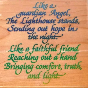 STAMPENDOUS Lighthouse Stands Wood Mounted Rubber Stamp Q056 NEW - Picture 1 of 6
