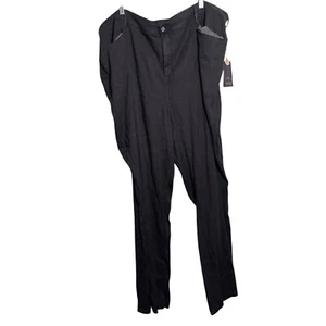 NYDJ Pants Women's 26W The Trouser Black Linen Blend Straight LiftxTuck NWT - Picture 1 of 12