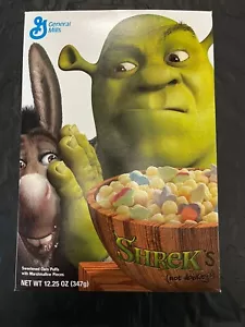 Vintage Shrek's (nicht Esel) Müslischachtel General Mills 2003 Top Zustand nicht flach - Bild 1 von 5