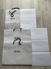 3 Hugo Boss Gift Bags Paper Medium and Small White Genuine Brand New