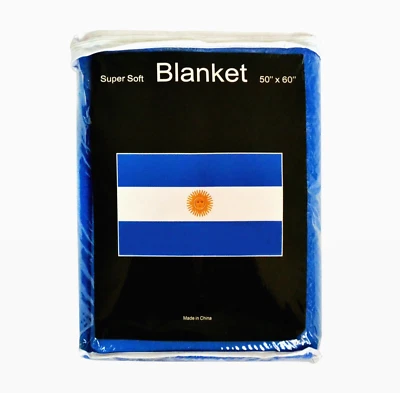 Argentina Flag Polar Fleece Blanket 50"x60" Argentinian Throw Cover World Cup - Image 1 of 2