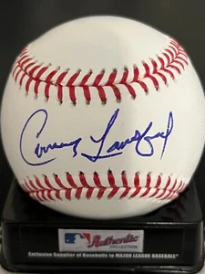 CARNEY LANSFORD OAKLAND A'S / CALIFORNIA ANGELS SIGNED OML BASEBALL - Picture 1 of 1