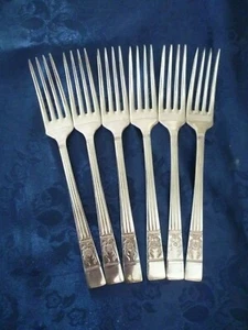 6 x Matilda SILVER PLATE E.P.N.S A1 SHEFFIELD ENGLAND Entree forks 18 cms - Picture 1 of 5