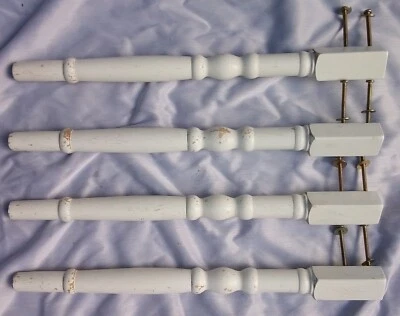 4 patas de mesa de muebles de madera blanca para restauración 19 5/8" de alto Foto 1 de 3