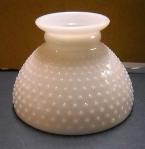 WHITE HOBNAIL MILK GLASS LIGHT LAMP SHADE GWTW STUDENT 8" FITTER HURRICANE - Picture 1 of 4