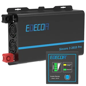 EDECOA Inversor de Potencia Onda Sinusoidal Pura 2000W 4000W 12V DC a 110V 120V AC Control Remoto - Imagen 1 de 9