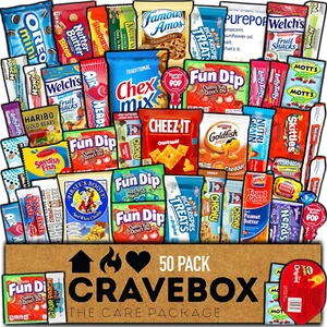 Snack Box (50 Count) Easter Variety Pack Gift Care Package Basket Adult Kid Guy - Picture 1 of 8