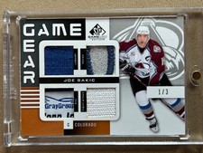 Joe Sakic Game Gear 1/3 2011-12 SP Game Used