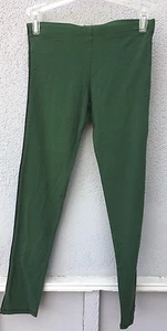 $48 NWT T2Love Brand Solid Green With Pleather Pipping Leggings Girls - Picture 1 of 5