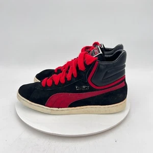 Vintage Puma First Round S Men Size 9.5 Black Flame Scarlet Shoes Made in Taiwan - Picture 1 of 15