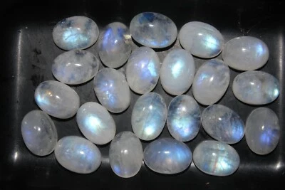 Rainbow Moonstone 14x10mm Flat Back Cabochon Oval Loose Gemstone(s) - Image 1 of 3
