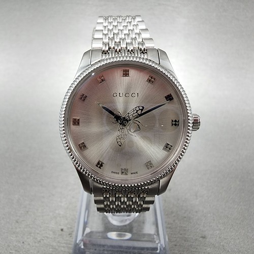 Gucci G Timeless Orologio Donna 29mm Quadrante Argento Acciaio Bracciale Tondo YA1265019