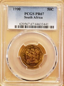 1990 South Africa 50 cent Proof PCGS PR67 Toned 3441 - Picture 1 of 4