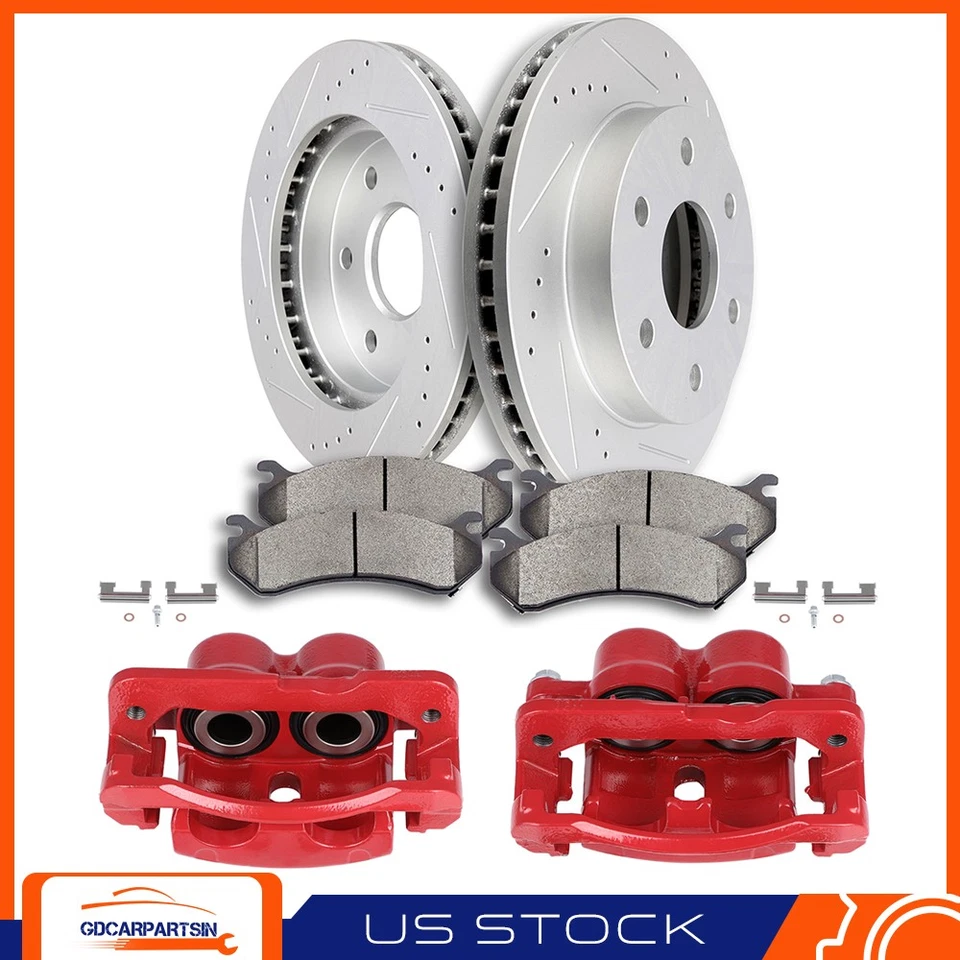 For Cadillac Escalade ESV EXT Front Brake Rotors Calipers And Ceramic Pads Kit Foto 1 de 1