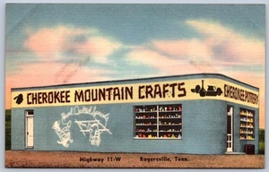 K28/ Rogersville Tennessee Postcard Linen Cherokee Mountain Crafts Shop 53 - Picture 1 of 4
