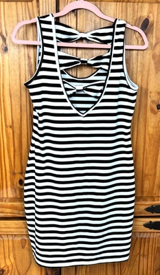 Derek Heart Womens Sleeveless Dress Sz L Multicolor Striped Spandex - Image 1 of 4