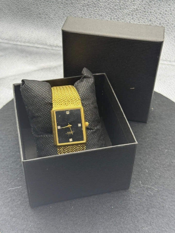 Vintage Xavier Mens Diamond Black Dial Milanese/Mesh Band Watch with Gift Box  - Image 1 of 4