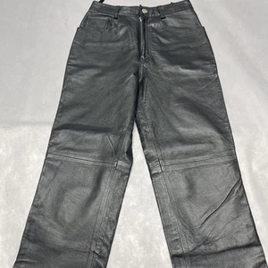 Vintage Styleworks schwarze Lederhose hoher Bund gefüttert Echtleder - Bild 1 von 20