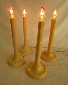 4 - VTG Christmas Plastic Wax Drip Electric Window Candles w/ Bulbs - Working! - Picture 1 of 6