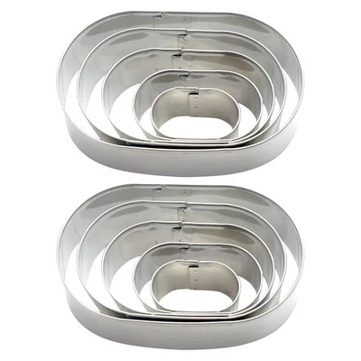  2 Sets Moule À Biscuits Ovale Emporte Piece Coupes En Acier Inoxydable - Photo 1/4