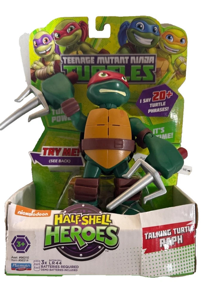 Figura Nickelodeon TMNT Half-Shell Heroes Talking Turtle Raph Playmates 96310 Foto 1 de 1