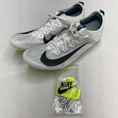 Nike Zoom Superfly Elite 2 Flyknit White Green Spikes FZ9662 100 Men’s Size 10.5 - Image 1 of 4