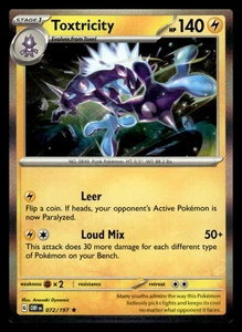 Toxtricity Holo Rare 072/197 SV03: Obsidian Flames Pokemon Card - Picture 1 of 2