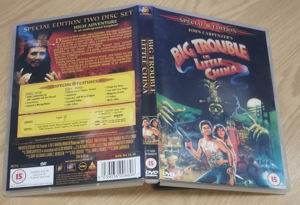 Big Trouble in Little China DVD 2-Disc Action & Adventure Film Set Kurt Russell - Image 1 of 1