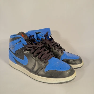 Nike Air Jordan 1 Retro Mid Royal Pintura Salpicaduras Azul 554724-048 Hombres Talla EE. UU. 11 Foto 1 de 4