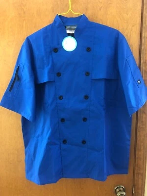 NEW CHEF JACKET COOK COOL BY HAPPY CHEF SIZE S NEW WITH TAGS BLUE STYLE #HC25SS - Image 1 of 4
