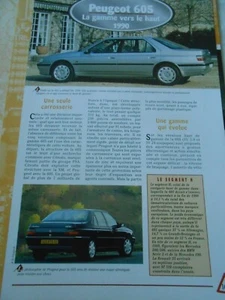Peugeot 605 la gamme vers le haut 1990 Fiche Technique Auto - Picture 1 of 2