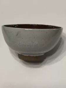 Handmade Glazed Stoneware Pottery Bowl 6 1/4” Dia Inscribed & Signed by Maker - Picture 1 of 7