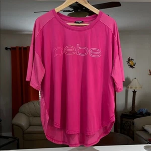 Bebe Sport Pink Boxy Activewear Top Size 1X - Picture 1 of 5