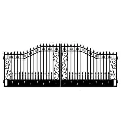 Puerta de hierro oscilante doble estilo estrella de 20 pies para puerta exterior antioxidante de entrada Foto 1 de 4