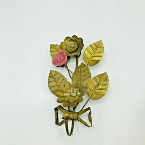 Messing Blumenhaken mit Keramik Blume Made in India Landhaus Kern - Bild 1 von 6