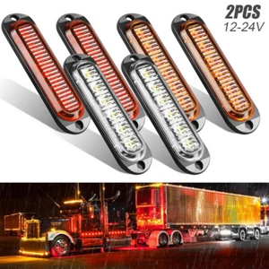 Amber/Red/White 6 LED Side Marker Clearance Lights Waterproof for Trailer Truck - Picture 1 of 24