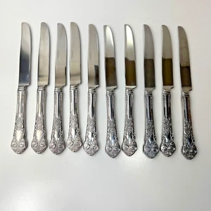 Reed & Barton Set Of 10 Renaissance 18/10 Stainless Steel Dinner Knives VGUC - Picture 1 of 6