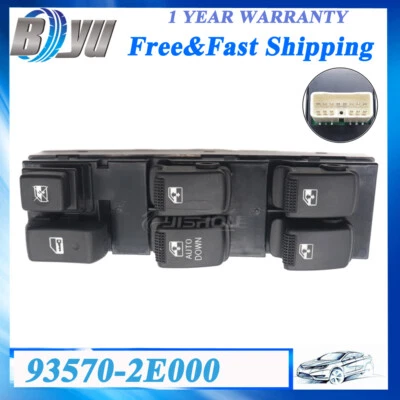 For Hyundai Tucson 2005-2010 New Front Left Power Window Switch 93570-2E000 - Image 1 of 4