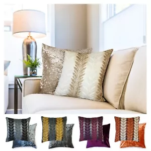 Cushion Covers Throw Geometric Chenille Sofa Pillow Cases - 17"x17" Inch Willow - Picture 1 of 11