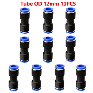 0.47 Inch 12mm Pneumatic Fittings Straight Push To Connect Union Air Tube 10PCS - Picture 1 of 10