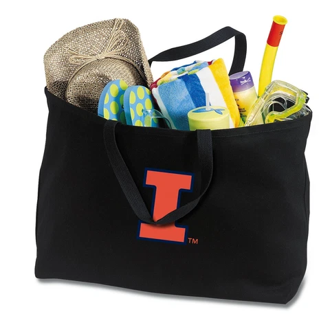 U of I Canvas Tote University of Illinois Reusable Shopper MOTHER'S DAY GIFT Cover