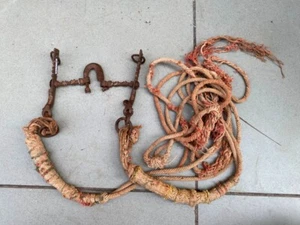 Ancient Old Iron Hand Forged Mughal Big Size 6 x 2 Rare 1700's Horse Bridle Bit - Picture 1 of 11