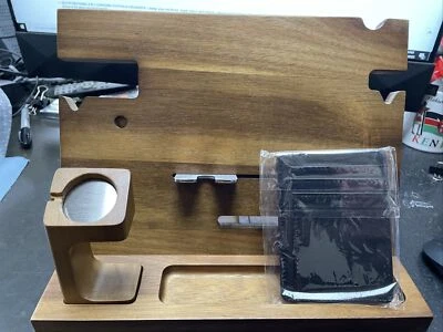 Wood Phone Docking Station Ash Key Holder Wallet Stand Watch Organizer Men (B5) - Image 1 of 4