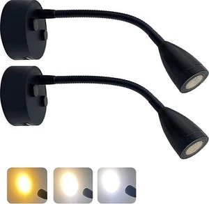 2PCS 12V LED Reading Light Wall Mount USB Interior Bedside Book Lamp for Boat RV - Foto 1 di 12
