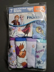 Disney Frozen II Panties 7 Days Of The Week Briefs 7 Pack Girls Size 6 Underwear - Picture 1 of 5